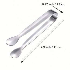 ที่คีบน้ำตาลก้อนเล็กและน้ำแข็งสแตนเลสสตีลแบบหนาพิเศษ ทนทาน ล้างในเครื่องล้างจานได้ พร้อมโลโก้สั่งทำ สำหรับงานเลี้ยงน้ำชาและกาแฟ - Product Image 2