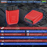 Escáner Automotriz BT5.0 OBD2 ELM327 V1.5 de Plástico Lector Analizador y Herramienta de Diagnóstico de Códigos de Motor para Coches Desde 1996 (Rojo)