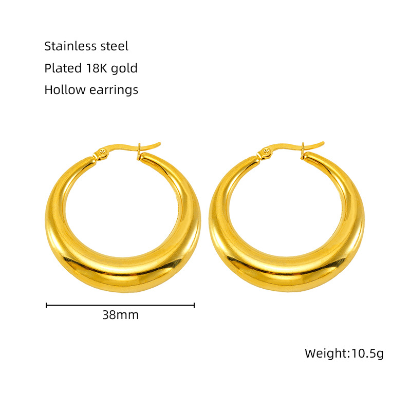 ZXG927 - Hollow Earring with Flat Needle [38mm]