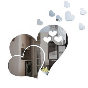 Autocollant mural 3D en forme de cœur, amovible, pour la décoration artistique de la maison ou de la chambre, motif d'amour pour la table de toilette ou le mur - Product Image 1