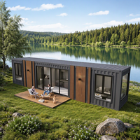 Rumah Kontainer Prefabrikasi Modern 1 2 Kamar Tidur Rumah Mungil dengan Dapur Kabin Modular Mewah untuk Penggunaan Komersial dan Hunian