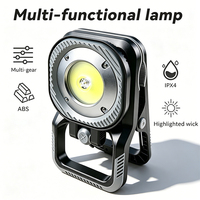 Lampe à clip multifonctionnelle magnétique rotative à 360° portable rechargeable en ABS COB pour travaux routiers et de jardinage