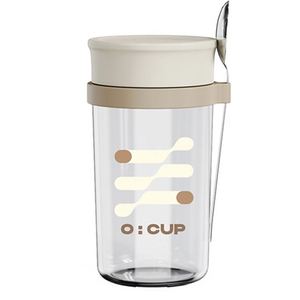 Glass Portable Oatmeal Milk Porridge Yogurt Soy Milk Water & Salad Cup with Lid and Spoon - Product Image 5