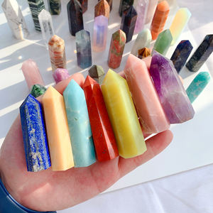 Vente en gros tour en améthyste naturelle baguette de cristal pierre de guérison pointe de cristal de quartz rose cadeau de décoration pour la maison - Product Image 4
