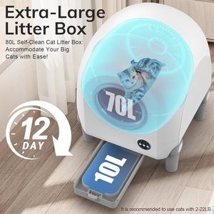 Elecpet caixa de areia para gatos inteligente auto - limpante, controlada pelo aplicativo Tuya, com video, controle de odor, <span class=keywords><strong>70L</strong></span> - Product Image 6