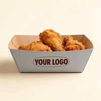 Boîte en papier jetable personnalisée avec logo, boîte en papier kraft, barquette pour la restauration rapide, recyclable pour l'emballage alimentaire