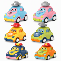 Lot de 6 voitures à inertie à pression, jouets à friction, voitures de dessin animé à pousser et à faire rouler, ensemble de véhicules pour enfants, garçons, filles, cadeau