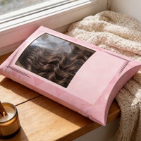 Boîte à fenêtre de luxe rose or recyclable et écologique pour perruques, masques pour les yeux, chaussettes, cadeaux cosmétiques, avec logo personnalisé et impression numérique