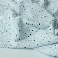 Baumwoll-Kreppstoff, doppellagiger Musselin, bedruckt, sandgewaschen, leicht, feuchtigkeitsableitend, fusible Stoff 216829 für Babydecken