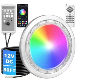 ไฟ LED สระว่ายน้ำหลากสี RGB 120V กันน้ำระดับ IP68 สายยาว 50 ฟุต พร้อมหม้อแปลงไฟฟ้า ช่องแสงใต้น้ำขนาด 10 นิ้ว สำหรับสระว่ายน้ำ - Product Image 2