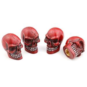 Capuchons de valve universels en forme de tête de crâne, anti-poussière, en alliage d'aluminium, pour voitures, SUV, vélos, camions, motos - Product Image 1
