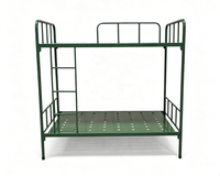 Lit superposé en fer forgé vert olive au design moderne, robuste et en acier