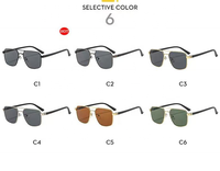 Lunettes de soleil polarisées haut de gamme 2026 pour hommes et femmes, monture carrée en métal, branches en acétate, protection UV 400, idéales pour la conduite
