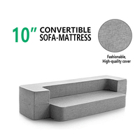 Sofá Cama Plegable de Dos Plazas con Reposabrazos, Estilo Japonés, Futón Multifuncional Reversible, con Espuma Viscoelástica para Dormitorio