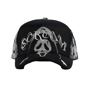 Casquettes en daim brodées à la main personnalisées OEM/ODM en gros – Casquettes structurées à 5 panneaux avec fermeture snapback, tissu standard et boucle dorée en cuivre - Product Image 1