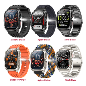 Nhà Máy Người Đàn Ông Ngoài Trời Thể Thao Mk98 Thông Minh Đồng Hồ Với Đèn Pin Kim Loại Cong HD Màn Hình 3ATM Không Thấm Nước Tập Thể Dục Đồng Hồ Cho Nam Giới Thông Minh - Product Image 2