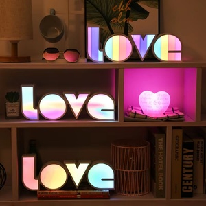 Lámpara de Mesa USB con Batería, Letrero con el Alfabeto del Amor, Decoración para el Hogar, Luz Nocturna para Dormitorio Infantil - Product Image 2