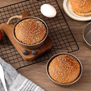 Mini Hamburger Mold Carbon Steel Non Stick Cake Mold For Baking Household Oven Use 6 Inch Round Baking Tray Mold - Product Image 3