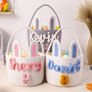 Personalized Baby <strong>Basket</strong> Shower Gift 100% Cotton Cartoon Style Bedroom Use Single Tier <strong>Sewing</strong> Storage Toy <strong>Basket</strong> for Newborn - Product Image 3