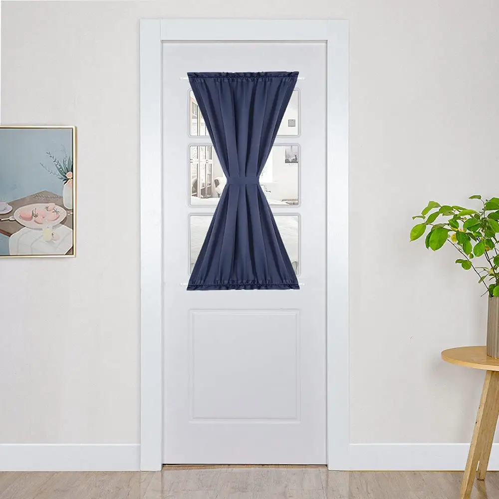 Reador Wholesale Elegant Grey French Door Curtains for Door Window Sidelight Curtain