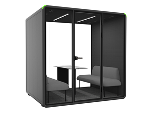 Cabine acoustique insonorisée pour réunions de 4 personnes, en verre trempé, pour discussion de groupe au bureau - Product Image 1