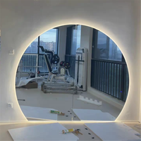 Miroir LED rond mural moderne de grande taille avec éclairage irrégulier pour salon, hôtel, salle de bain