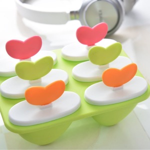 Moldes para helados en forma de corazón, verde, naranja, rosa, bandeja para hacer helados caseros - Product Image 1
