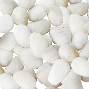Pietre di fiume bianche naturali lucidate per acquari, acquascaping e decorazioni paesaggistiche - Pietra naturale di alta qualità e durevole - Product Image 1