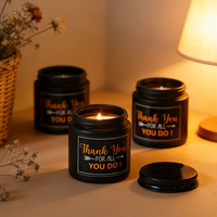 Frasco de vidrio negro mate para velas, con tapa metálica de rosca, varios tamaños, logotipo personalizado, recipiente vacío para hacer fragancias caseras, embalaje DIY