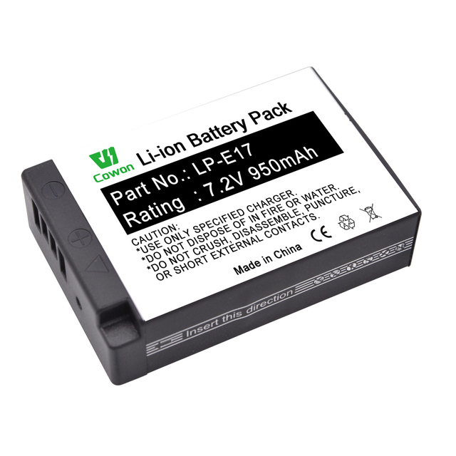 Cowon Brand New 7.2V 950mAh 750mAh EOS Kiss X8i EOS M3 EOS 750D Lithium Battery LP-E17 Battery for Camera