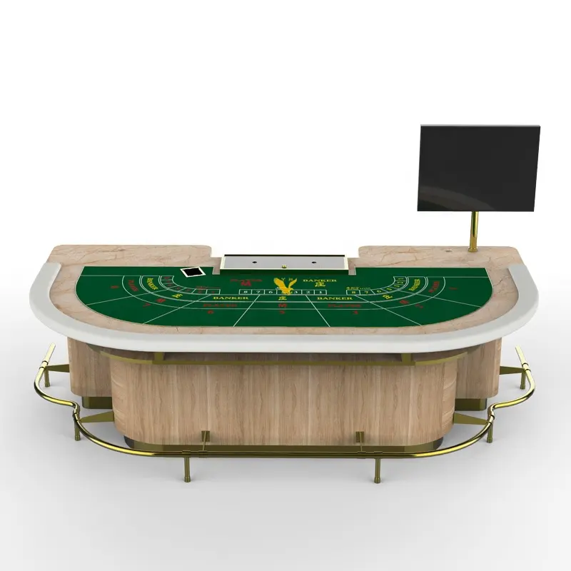 YH 96インチCasino Luxury Gambling Baccarat Tables Poker Table With Dealer Tray Baccarat Tables