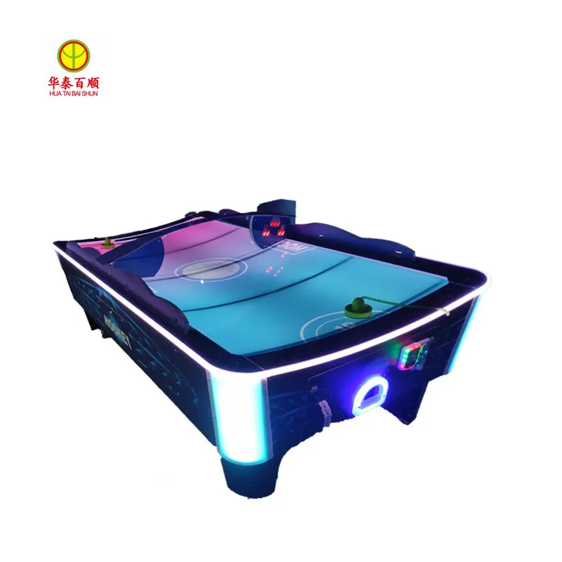 Cheap Coin-operated Kids Blue color 2 In 1 Arcade Game Tables Curved air hockey Coin Operated Tablet Air Hockey