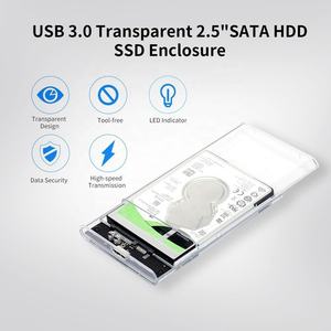 <span class=keywords><strong>2</strong></span>,5 USB 3 disco duro externo carcasa USB3.0 a SATA portátil claro Disco Duro caso para <span class=keywords><strong>2</strong></span>,5 pulgadas 7mm 9,5mm SATA HDD SSD - Product Image 5