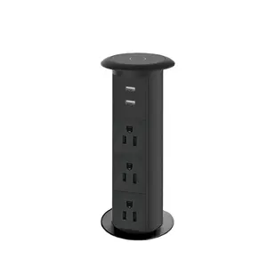 Kitchen Used Desk Power socket with USB Wireless charger USB Controlled power strip motorized pop up socket