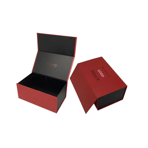 Premium Opvouwbare Stijl Doos Papieren Verpakking Op Maat Rood Zwart Hard Karton Magnetische Opvouwbare Doos - Product Image 1