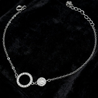 KAAN JEWELRY Simple Silber Circular Geometric Damen armband eingelegt mit weißem Zirkon Exquisite Armband