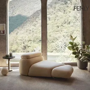 轻质奢华天鹅绒单躺椅沙发新设计客厅躺椅，带泡沫填充，适合家庭或酒店用餐
