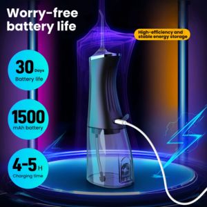 Irrigador Bucal Eléctrico Inalámbrico Helans HLS-C2 IPX7, 4 Modos, 5 Boquillas, Pulsos de Alta Frecuencia, Tanque Desmontable de 350 ml, 1500 mAh, USB-C - Product Image 5