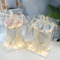 2025 Personnalisé Saint-Valentin Noël 19 Fleurs stabilisées Réalistes Faites à la main Cadeaux d'anniversaire Bouquets Orchidées Glace Pilée pour