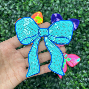 Tùy Chỉnh 3D Sắt Trên Thêu Sequin Bow Vá Cho Trucker Mũ Thêu Long Lanh Chenille Các Bản Vá Lỗi - Product Image 4