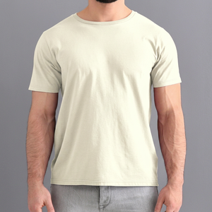 T-shirt en coton uni pour homme, col rond, manches courtes, coupe classique, couleur unie, vêtement décontracté - Product Image 5