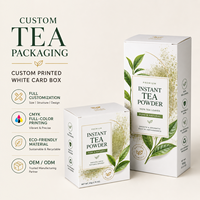 Boîte en carton blanc 16pt pour emballage de thé de qualité supérieure, thé instantané en poudre, impression CMYK, emballage durable