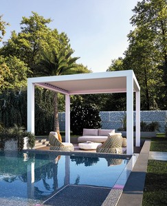 Pergola Bioclimatica Impermeabile in Alluminio con Tetto a Lamelle Orientabili, Gazebo da Esterno <span class=keywords><strong>per</strong></span> Terrazza, Balcone, Giardino, Accessori LED Opzionali - Product Image 3
