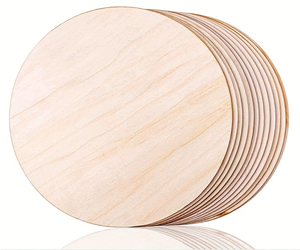 Round Painted Wood Circles 2 Inch & 18 Inches Handcrafted Wood Pieces for Crafts and Party Decorations