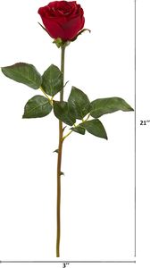 Rose artificielle en velours faite à la main, à longue tige, toucher réel, moderne, pour mariage, Pâques, remise de diplôme, Nouvel An - Meilleures ventes - Product Image 4