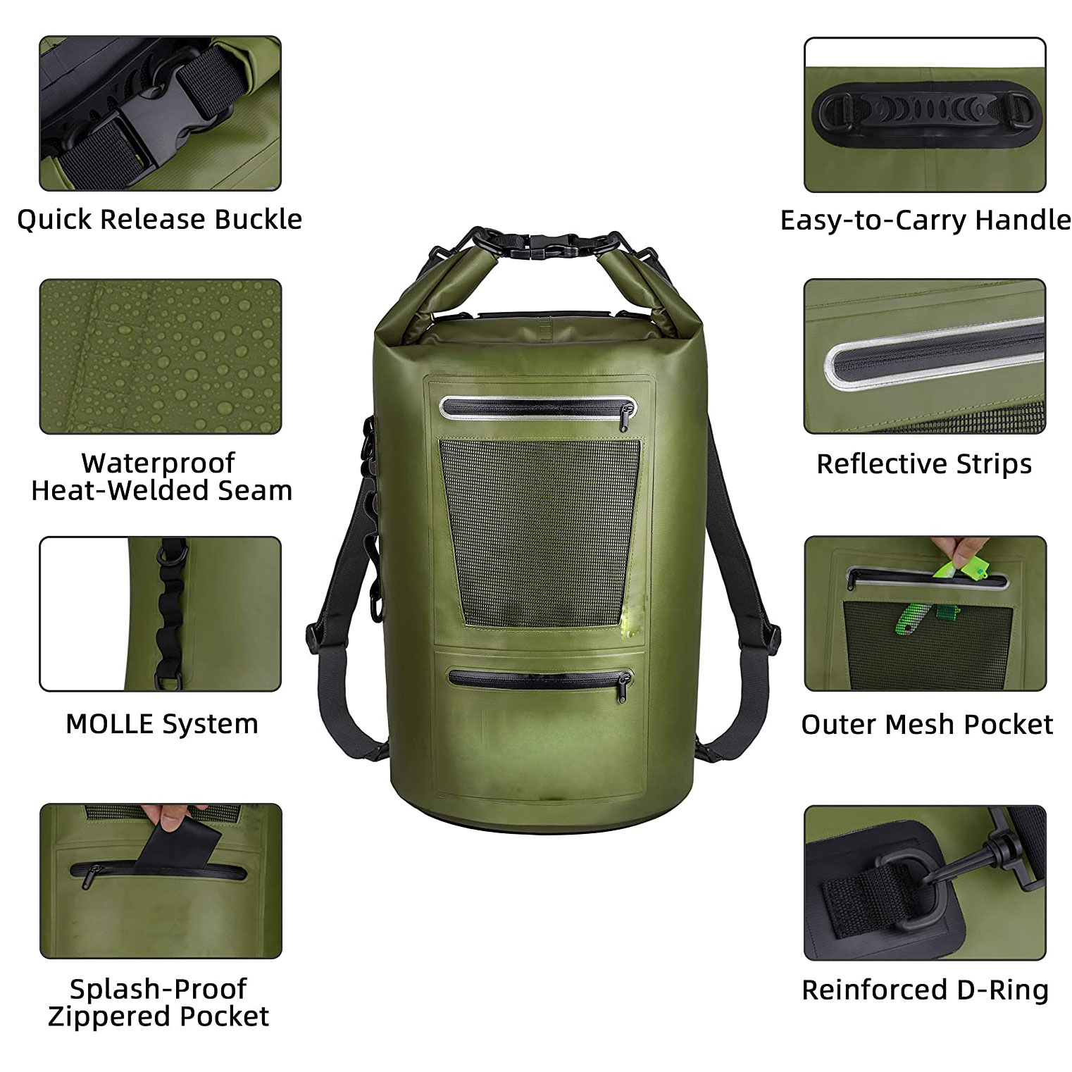 Waterproof Dry Bag Dry Compression Sack 10L Dry Backpack Kayaking Camping Fishing Surfing Rafting Dry Ice Bag