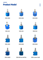 Potensiometer Rotary WXD3590 10k dengan Kenop