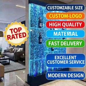 Panel acrílico con luces LED multicolor de tamaño personalizado, muy vendido, con pared de burbujas de agua y gabinete para vinos. - Product Image 2