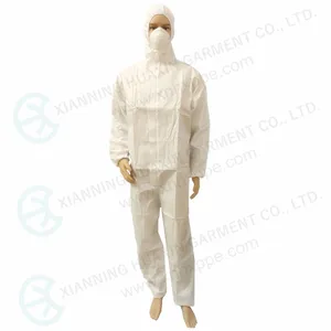 HXCR-04 EN14126 Microporous One-piece Garment Civil Coverall Disposable Safety Clothing