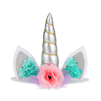 Handgefertigte Kuchendekoration mit Wimpern und Einhorn-Kuchenaufsätzen für Babyparty, Hochzeit, Geburtstagsfeier-Dekoration
